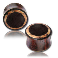 Load image into Gallery viewer, Holz Plug Inlay Tamarinde Flesh Tunnel Stil heller Rim
