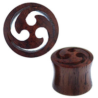 Cargar imagen en el visor de la galería, Holz Tunnel Sonoholz Triskele Inlay drei Sicheln Plug
