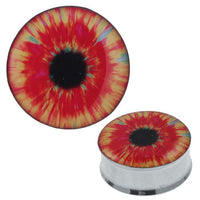 Cargar imagen en el visor de la galería, Plug Tunnel Auge rot gelb Pupille Edelstahl Acryl Expander Piercing Chirurgenstahl
