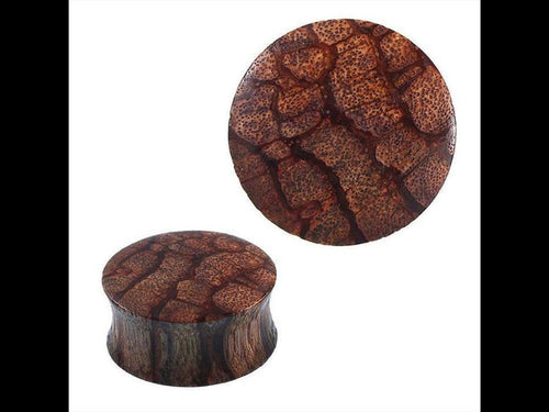 Wooden Plug Mesh Grain Natural Light Brown Brown Tunnel Tribal Expander Ear Plug