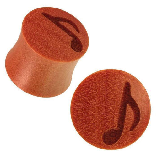 Holzplug braun Noten Gravur Laser Tribal Tunnel Ohrstecker Expander