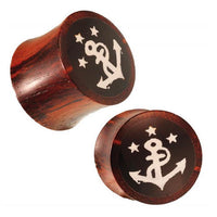 Load image into Gallery viewer, Plug Sonoholz dunkel braun Resin Oberfläche Anker weiß
