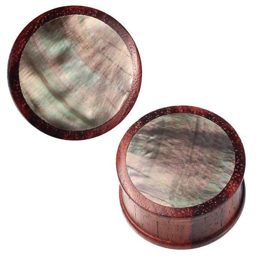 Sonoholz Plug dunkel Inlay Black Shell Tribal Expander Organic