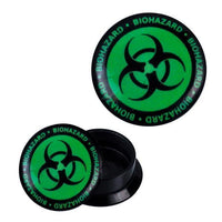 Load image into Gallery viewer, Schraub Plug Acryl Biohazard grün schwarz Schrift Expander Piercing Ohrschmuck
