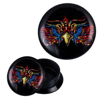 Load image into Gallery viewer, Schraub Plug Acryl Verzierte Vogel-Maske Indianer style Ohrschmuck Piercing
