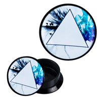 Load image into Gallery viewer, Schraub Plug Acryl Prisma Vögel blau türkis Wellen Piercing Ohrschmuck
