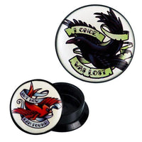 Load image into Gallery viewer, Schraub Plug Paar Acryl Rabe Phönix Lost Found Piercing Ohrschmuck
