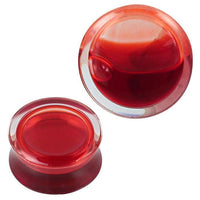 Load image into Gallery viewer, Plug Acryl transparent Flüssigkeit dunkelrot Blut
