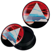 Load image into Gallery viewer, Schraub Plug Acryl Sonnenuntergang Berg Dreieck blau
