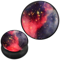 Load image into Gallery viewer, Plug Acryl Sternenhimmel gelb lila rosa schwarz Piercing Ohrschmuck
