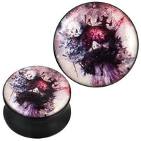 Load image into Gallery viewer, Plug Acryl moderne Kunst lila pink grau schwarz Piercing Ohrschmuck
