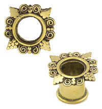 Load image into Gallery viewer, Brass Tunnel Spiralen Punkte Trauben antik gold nickelfrei Plug Messing Expander Schmuck
