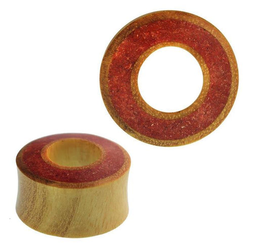 Tunnel Jackfrucht Holz Rim breit crushed roter Stein double flared Handarbeit