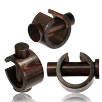 Load image into Gallery viewer, Plug Narraholz Pin-Creole braun gemasert Holz-Pin Creole
