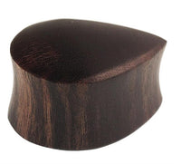 Cargar imagen en el visor de la galería, Plug Sonoholz Träne Tropfen Form dunkelbraun double flared Handarbeit
