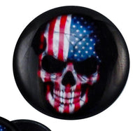 Load image into Gallery viewer, Schraub Plug Acryl USA Totenschädel Flagge Expander Piercing Ohrschmuck
