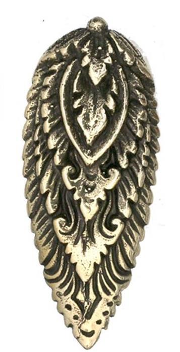 Flesh Tunnel antik gold Messing zum Einhängen Flamme