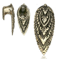 Load image into Gallery viewer, Flesh Tunnel antik gold Messing zum Einhängen Flamme
