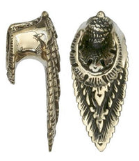 Load image into Gallery viewer, Flesh Tunnel antik gold Messing zum Einhängen Flamme
