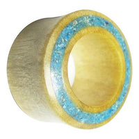 Load image into Gallery viewer, Flesh Tunnel Krokodilholz Rim Inlay dünn Türkis double flared
