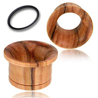 Load image into Gallery viewer, Olivenholz Flesh single flared Tunnel Lobe Piercing Holz konkav
