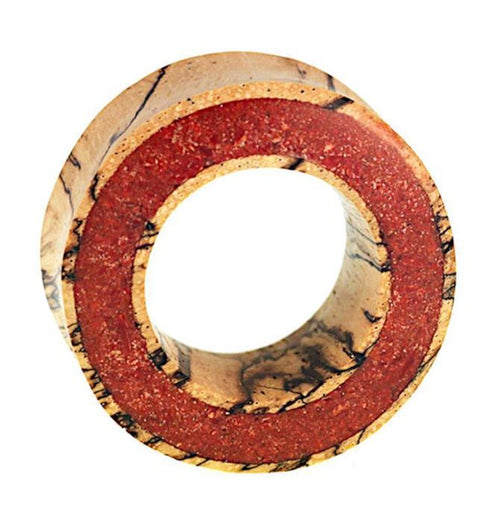 Tunnel tamarind wood rim wide crushed red stone double flared