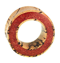 Load image into Gallery viewer, Tunnel Tamarinden Holz Rim breit crushed rot Stein double flared
