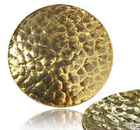 Cargar imagen en el visor de la galería, Brass Tunnel Plug antik gold gehämmert konkav Messing
