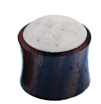 Load image into Gallery viewer, Holz Plug Sonoholz Bone Inlay Gesicht weiß
