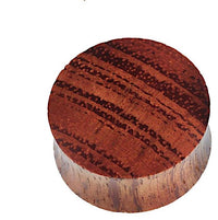 Cargar imagen en el visor de la galería, Waru Holz Plug dunkel braun gemasert Handgeschnitzt Tunnel Expander
