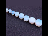 Load image into Gallery viewer, Opal Stein weiß Plug Dehner single flared Gummiring
