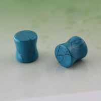 Load image into Gallery viewer, Türkis Stein Plug Dehner double flared Maserung
