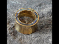 Cargar imagen en el visor de la galería, Tunnel Plug Messing Paua Abalone Perlmutt Rim gold
