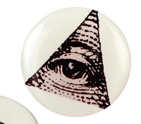 Load image into Gallery viewer, Acryl Plug weiß Allsehendes Auge beige schwarz
