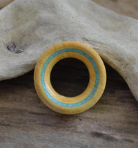 Load image into Gallery viewer, Tunnel Jackfrucht Holz crushed Türkis Rim dünn
