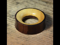 Load image into Gallery viewer, Holz FleshTunnel Eisenholz schwarz Jackfrucht Inlay hell
