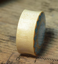 Load image into Gallery viewer, Plug Krokodilholz crushed Türkis Sonne double flared
