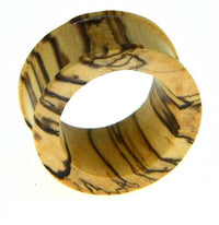 Load image into Gallery viewer, Bananenholz Flesh Tunnel hell ribbed straight konvex
