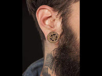 Load image into Gallery viewer, Holz Plug Auge Dreieck dreigeteilt gold double flared
