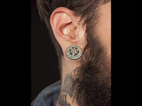 Load image into Gallery viewer, Holz Plug Auge Dreieck dreigeteilt silber double flared
