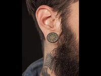 Cargar imagen en el visor de la galería, Holz Flesh Plug Tamarinde Holz Krokodilholz Kreuz Ranken
