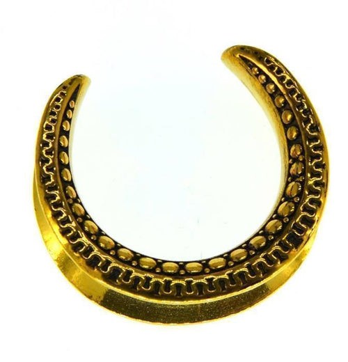 Saddle Plug Flesh Tunnel Edelstahl gold PVD Ohrgewicht