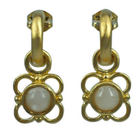 Load image into Gallery viewer, Silberohrringe vergoldet Blue Lace Naturstein Ohrstecker weiß 925er Sterlingsilber Azteken Indianer
