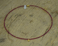 Load image into Gallery viewer, Halskette Granat 925 Sterling Silber vergoldet 43cm Herz
