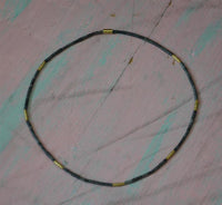 Load image into Gallery viewer, Halskette Lavastein 925 Sterling Silber vergoldet 43cm
