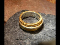 Cargar imagen en el visor de la galería, Ring Silber 925 vergoldet gebürstet vier Ringe in einem
