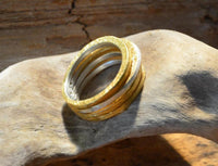 Cargar imagen en el visor de la galería, Ring Silber 925 vergoldet gebürstet vier Ringe in einem
