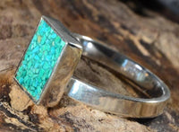 Cargar imagen en el visor de la galería, Ring 925 Silber Rechteck crushed Stein verstellbar
