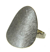 Load image into Gallery viewer, Ring 925 Silber Plektrum gekratzt gebürstet verstellbar
