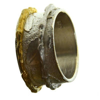 Load image into Gallery viewer, Ring Silber vergoldet Ringe beweglich Blätter Textur
